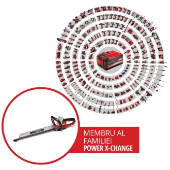 Foarfeca electrica pe acumulator pentru tuns gard viu Einhell Expert ARCURRA 18/55 Power X Change, 18 V, 55 cm lungime taiere, 18 mm distanta intre dinti, fara acumulator si incarcator in setul de livrare