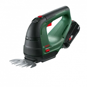 Foarfeca pe acumulator de tuns iarba/arbusti Bosch AdvancedShear 18V-10, 18 V, 200 mm lungime cutit, 100 mm latime cutit, 8 mm distanta dinti, cutit iarba 100 mm, cutit arbusti 200 mm, fara acumulator si incarcator in setul de livrare