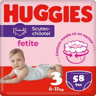 Pachet Scutece chilotel Huggies Pants Girl nr 3, 6-11 kg, 116 buc