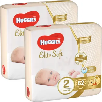 Pachet Scutece Huggies Elite Soft 2, 4-6 kg, 164 buc