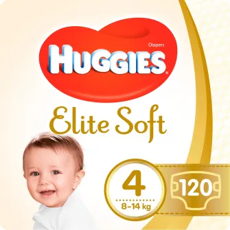 Pachet Scutece Huggies Elite Soft 4, 8-14 kg, 120 buc