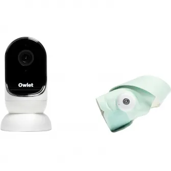 Pachet soseta inteligenta pentru monitorizarea bebelusului Owlet Smart Sock 3 + camera de supraveghere
