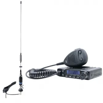 Pachet Statie radio CB PNI ESCORT HP 6500 ASQ, RF Gain, 4W, 12V + Antena CB PNI S75 cu cablu si montura fixa 7-9KM
