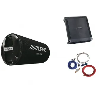 Pachet Subwoofer Alpine + Amplificator Alpine, SWT-12S4 + BBX-T600+350940, Tub Bass-Reflex, 30 cm, 300W RMS, 2 canale, 300W RMS max