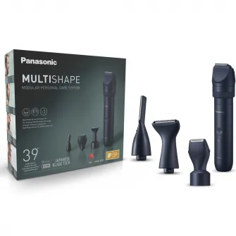 Pachet tuns & gromming barba Panasonic MultiShape ER-CKN1-PAC1, 3 tipuri de capete de ras pentru contur, autonomie 50 min, quick charge 1H, acumulator Ni-MH, 39 de setari de lungime, husa transport, negru