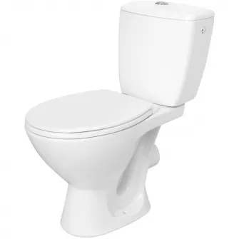 Pachet vas WC Cersanit Compact K010 cu rezervor 6 litri, capac polipropilena, admisie laterala, alb