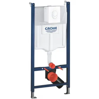 Pachet WC 4 in 1 Grohe Solido Compact 39116000, suspendat, cadru, capac, placuta, elemente montaj, Alb