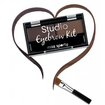 Paleta de farduri pentru sprancene Miss Sporty Studio Eyebrow Brown, 2.4 g