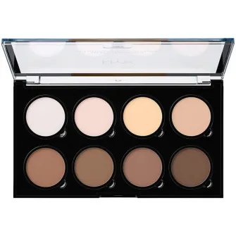 Paleta de iluminare si conturare NYX PM Highlight and Contour Pro Palette, 21.6 g