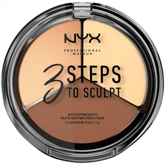 Paleta Iluminare si conturare NYX PM 3 Steps to Sculpt 2 Light, 15 g
