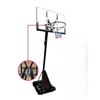 Panou de baschet Action One Mobil Streetball, cu sistem rebound, inaltime reglabila 245-305 cm, panou 120x80 cm