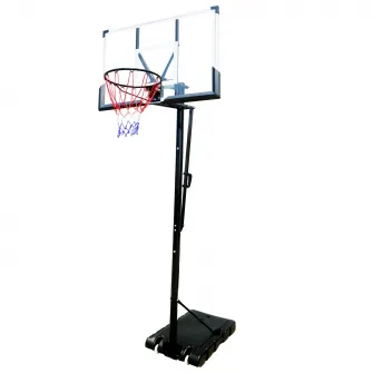 Panou de baschet mobil Action One Buzzer, inaltime reglabila 245-305 cm, panou 112x72 cm