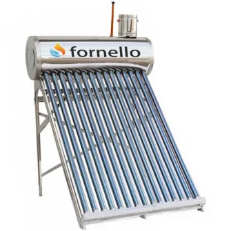 Panou solar nepresurizat Fornello pentru producere apa calda, cu rezervor inox 122 litri, 15 tuburi vidate si vas flotor 5 litri