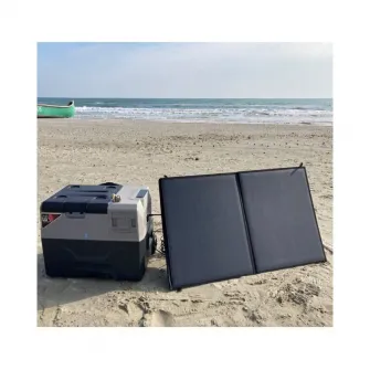 Panou solar THK pentru frigider auto Alpicool ALP-CX30, 100 W, DC 5221, Impp 5A, 1554 x 520 mm, 520 x 520 mm pliat, negru