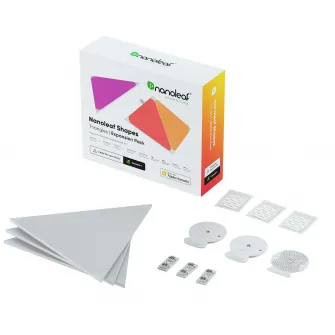 Panouri luminoase LED modulare inteligente Nanoleaf pentru extindere Kit Shapes Triangles, RGBW, 240 lm, 3 panouri
