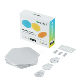 Panouri luminoase modulare inteligente Nanoleaf pent extindere Shapes Hexagons, LED RGBW, 3 panouri