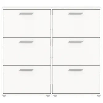 Pantofar/Dulap incaltaminte Sam, 116x103x17cm, 6 compartimente, culoare alb