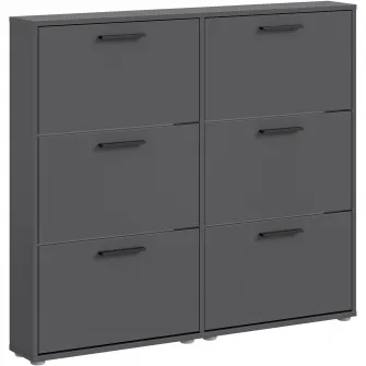 Pantofar/Dulap incaltaminte Sam, 116x103x17cm, 6 compartimente, culoare antracit