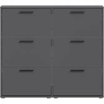 Pantofar/Dulap incaltaminte Sam, 116x103x17cm, 6 compartimente, culoare antracit