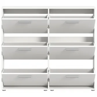 Pantofar/Dulap incaltaminte Sam, 116x103x17cm, 6 compartimente, culoare alb