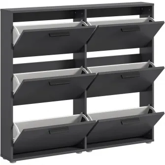 Pantofar/Dulap incaltaminte Sam, 116x103x17cm, 6 compartimente, culoare antracit
