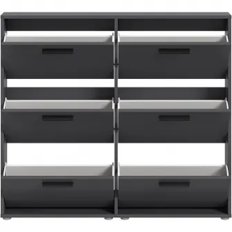 Pantofar/Dulap incaltaminte Sam, 116x103x17cm, 6 compartimente, culoare antracit