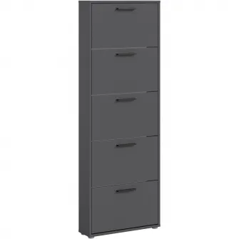 Pantofar/Dulap incaltaminte Sam, 59x169x17cm, 5 compartimente, culoare antracit
