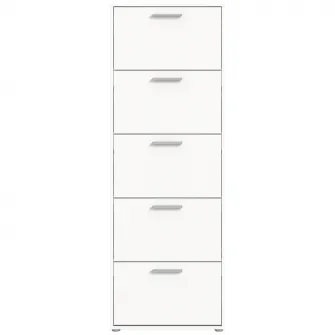 Pantofar/Dulap incaltaminte Sam, 59x169x17cm, 5 compartimente, culoare alb