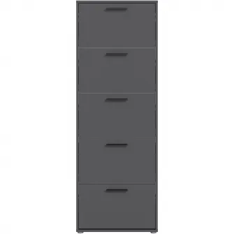 Pantofar/Dulap incaltaminte Sam, 59x169x17cm, 5 compartimente, culoare antracit