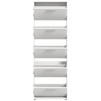 Pantofar/Dulap incaltaminte Sam, 59x169x17cm, 5 compartimente, culoare alb