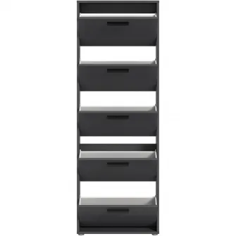 Pantofar/Dulap incaltaminte Sam, 59x169x17cm, 5 compartimente, culoare antracit