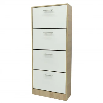Pantofar Kring Quatro, 63x150x24.5 cm, culoare sonoma/ alb