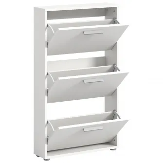 Pantofar Sam, 59x103x17cm, 3 compartimente, culoare alb