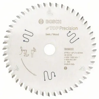 Panza fierastrau circular Bosch Top Precision, 165 x 20 x 1.8 mm