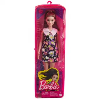 Papusa Barbie Fashionistas - Satena cu rochita cu flori