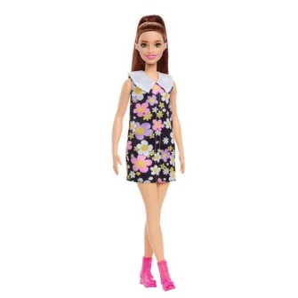 Papusa Barbie Fashionistas - Satena cu rochita cu flori