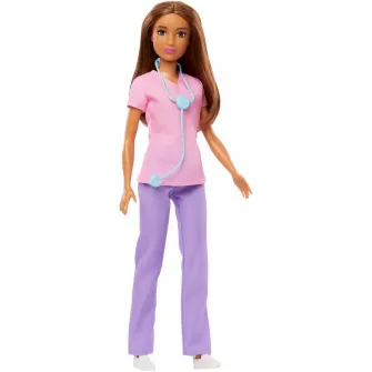 Papusa Barbie You can be - Asistenta medicala, satena