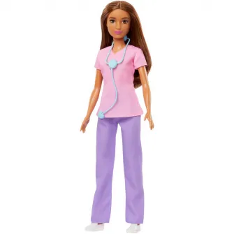 Papusa Barbie You can be - Asistenta medicala, satena