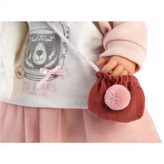Papusa interactiva Llorens - Julia, cu fustita chic, cu sunete, 42 cm