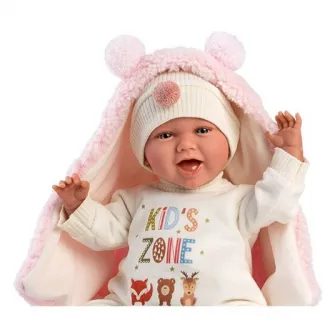 Papusa interactiva Llorens - Mimi, cu pernuta ren, cu sunete, 42 cm