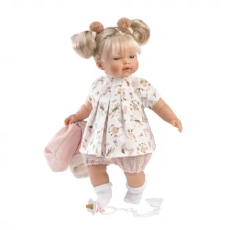Papusa interactiva Llorens - Roberta, rochita cu animalute, cu sunete, 33 cm