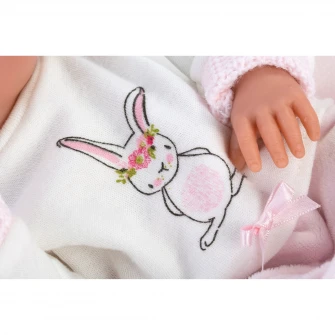 Papusa interactiva Llorens Smooth skin - Baby Bimba, cu plapumioara, 35 cm