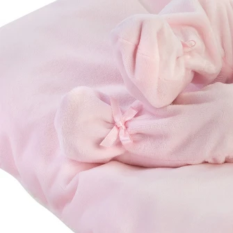 Papusa interactiva Llorens Smooth skin - Baby Bimba, cu plapumioara, 35 cm
