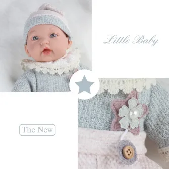 Papusa Mappy - Baby so lovely, cu accesorii si senzor temperatura, alb/bleu, 28 cm