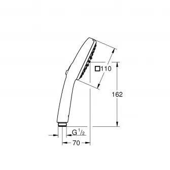 Para de dus Grohe Vitalio Comfort 110, universala, 2 functii, 110 mm, crom, 26925001
