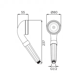 Para de dus Idrobric Relax, ABS cromat, 3 niveluri de filtrare a apei, 1 functie, anti-calcar, 80 mm, difuzor inox SS304 cu micro-duze care cresc presiunea jetului de apa si asigura economia de apa, conexiune 1/2”