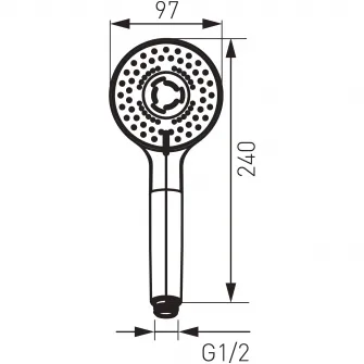 Para dus cu 3 functii FERRO Cortina S340, crom, 24x9.7 cm