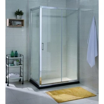 Paravan de dus dreptunghiular Belform Clear, profil cromat, 110x70 cm