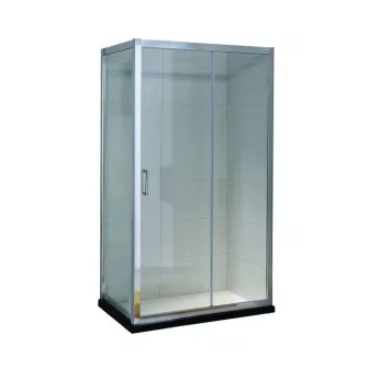 Paravan de dus dreptunghiular Belform Clear, usa culisanta, profil cromat, sticla securizata, 120 x 80 cm