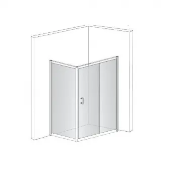 Paravan de dus dreptunghiular Belform Clear, usa culisanta, profil cromat, sticla securizata, 120 x 80 cm
